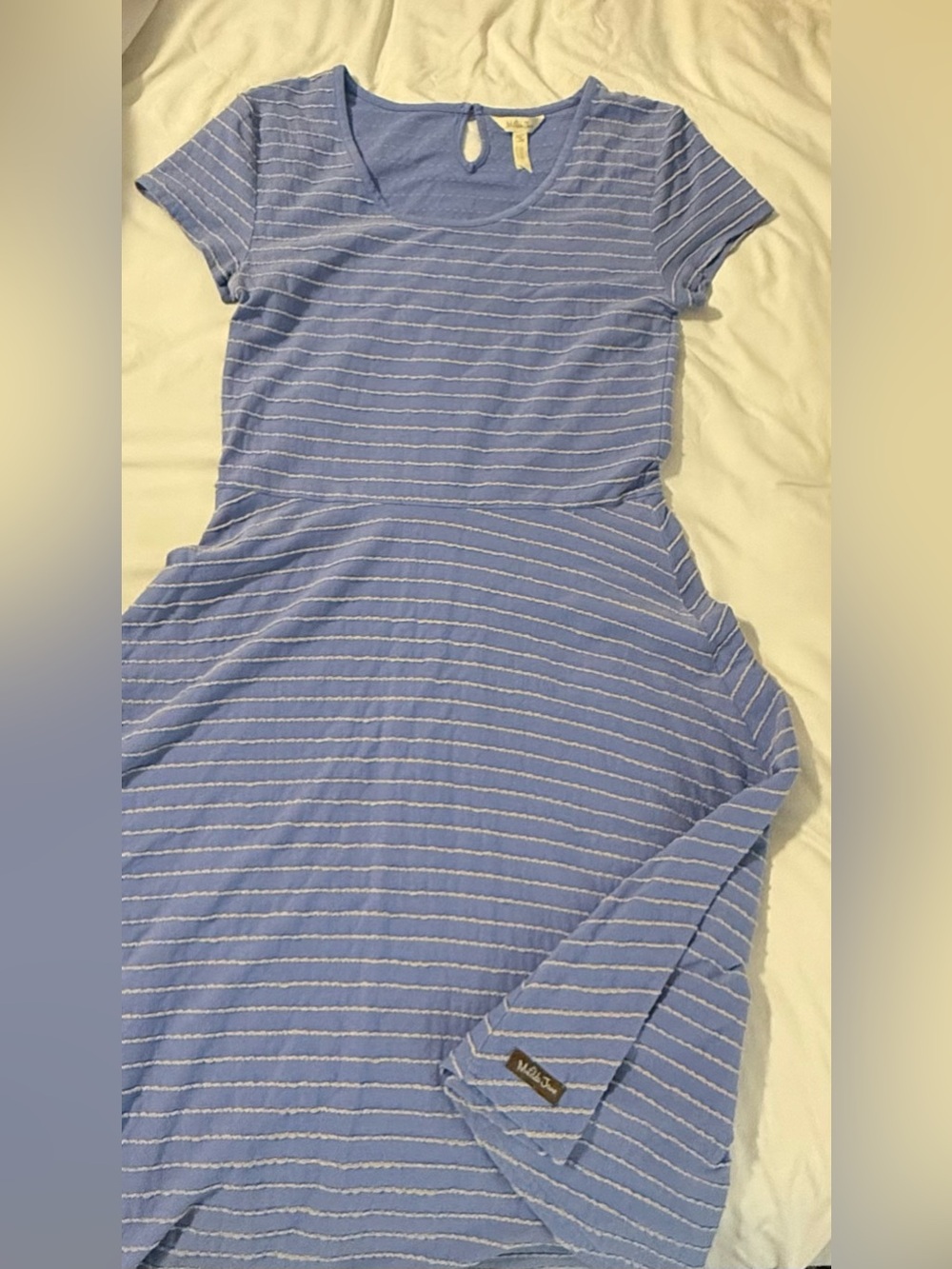 Matilda Jane Blue Striped Short Sleeve Knit Dress size Medium